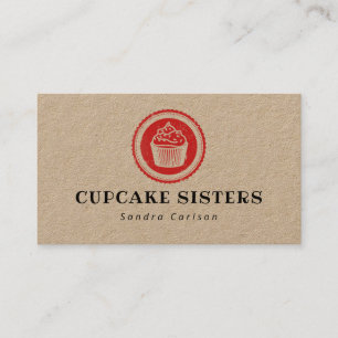 Cupcake-zegel logo rustige kraft visitekaartje