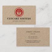 Cupcake-zegel logo rustige kraft visitekaartje (Voorkant / Achterkant)