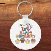  Cupcakes 1st Birthday Tshirts en Gifts Sleutelhanger (Voorkant)