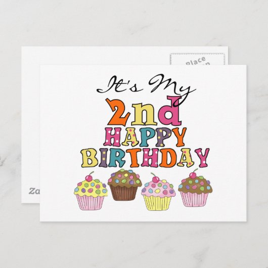 Cupcakes 2e Verjaardag Tshirts en geschenken Briefkaart (Voorkant / Achterkant)