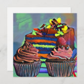 Cupcakes and cake Still life Abstract Art (Voorkant / Achterkant)