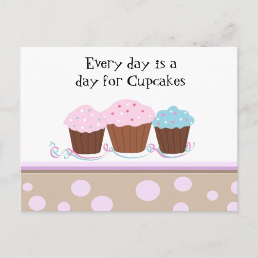Cupcakes avec une carte postale mignonne (Devant)