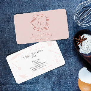 Cupcakes Baking Tools Utiers Whisk Monogram Visitekaartje