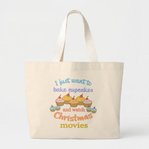 Cupcakes Bakken Kerstfilms Kijken Grote Tote Bag