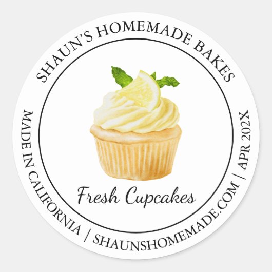 Cupcakes Bakken Modern label (Voorkant)