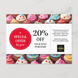 Cupcakes Bakkerij Bakker Custom Coupon Korting Briefkaart