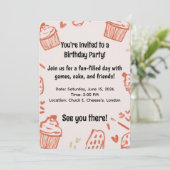 Cupcakes Birthday Girly Invitation Sweet Party (Debout devant)