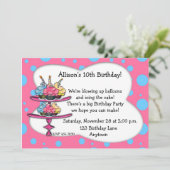 Cupcakes Birthday Invitation Kaart (Staand voorkant)