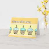 Cupcakes Bonne Carte d'anniversaire (Fleur jaune)