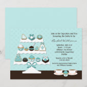 Cupcakes Bridal Shower Invitation Kaart (Voorkant / Achterkant)