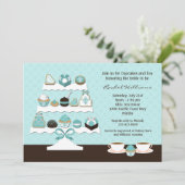 Cupcakes Bridal Shower Invitation Kaart (Staand voorkant)