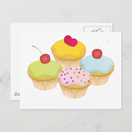 Cupcakes Briefkaart (Voorkant / Achterkant)