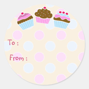 Cupcakes Cadeau Label Sticker