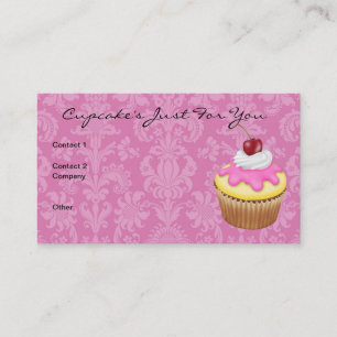 Cupcake's Chic Damask Design Visitekaartje