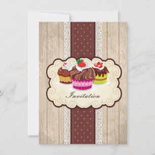 cupcakes, chocolade Birthday Party Kaart