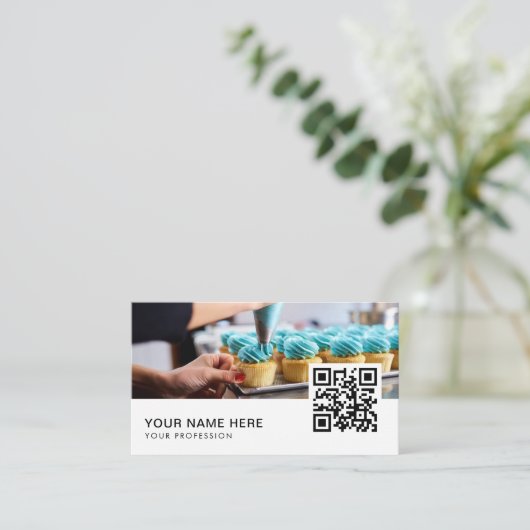 cupcakes Code QR carte de visite (Debout devant)