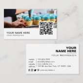 cupcakes Code QR carte de visite (Devant / Derrière)