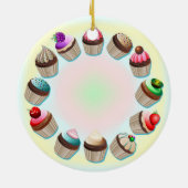 Cupcakes Colorful Circle Ornament (Achterkant)