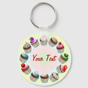 Cupcakes Colorful Circle Sleutelhanger
