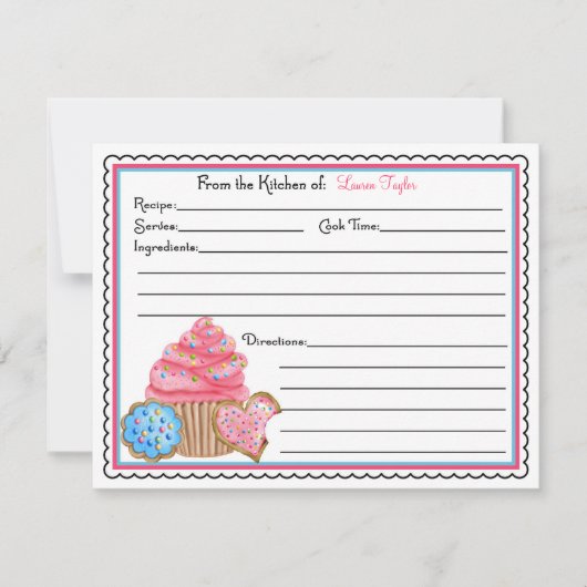 Cupcakes & Cookies Baking Cuisine Recette Cartes (Devant)