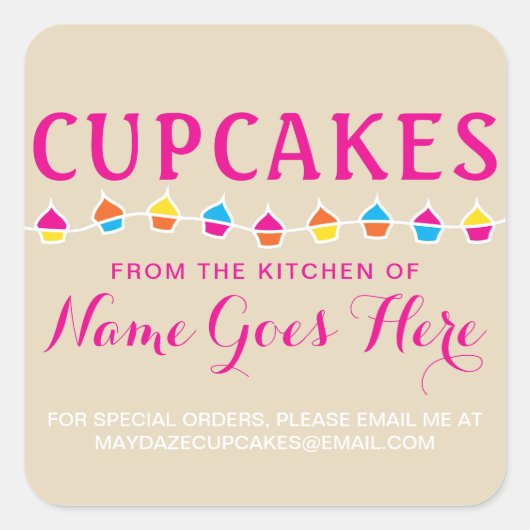 CUPCAKES de la cuisine des autocollants (Devant)