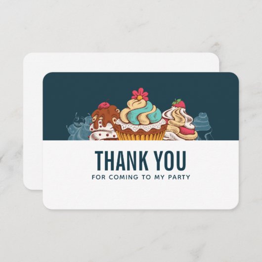 Cupcakes de style rétro Sweet Traitements Merci (Devant / Derrière)