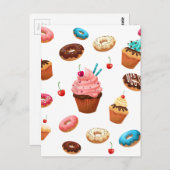 Cupcakes Donuts Briefkaart (Voorkant / Achterkant)