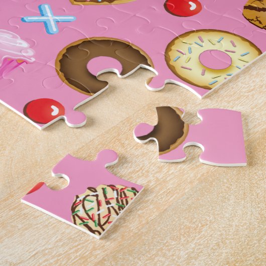 Cupcakes en bakkerijkleurig legpuzzel (Zijkant)