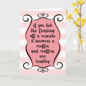 Cupcakes En Muffins Drôle Carte Anniversaire (Fleur jaune)