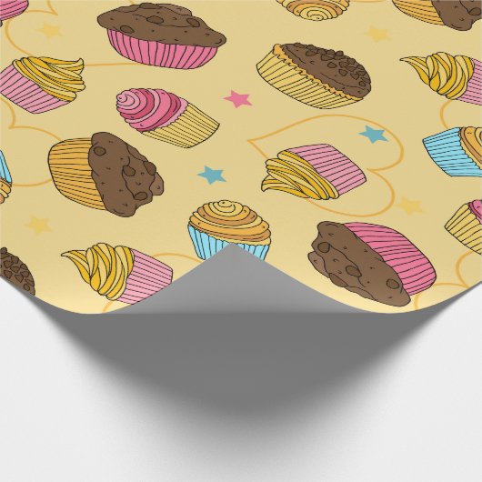 Cupcakes en Muffins Food Pattern Cadeaupapier (Hoek)