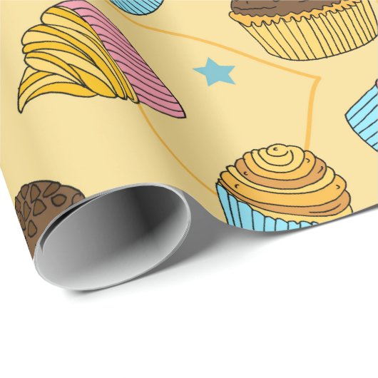 Cupcakes en Muffins Food Pattern Cadeaupapier (Rol Hoek)