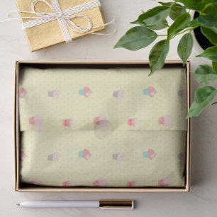 Cupcakes en Polka Dot Schattige Patroon Pastel Tissuepapier