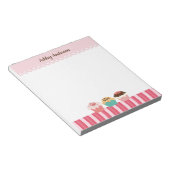 Cupcakes en roze stripes notitieblok (Schuin)