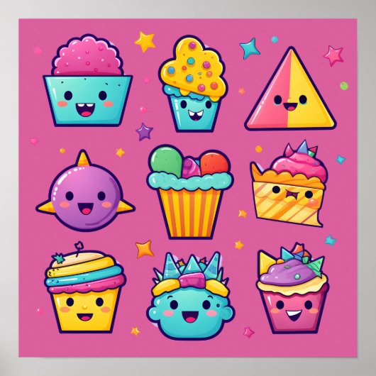 Cupcakes en zoete lekkernijen poster (Voorkant)