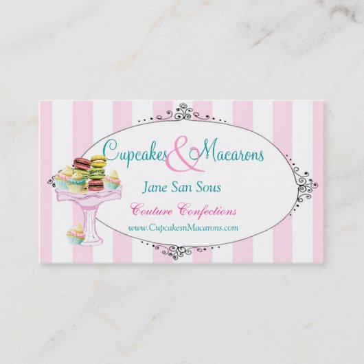 Cupcakes et Macarons Carte de visite (Devant)