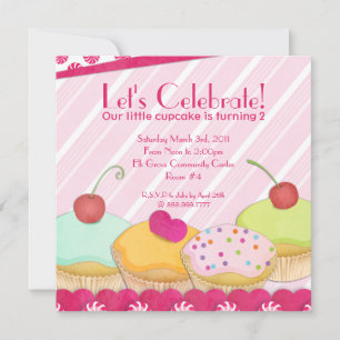 Cupcakes Galore. Birthday Party Invitation Kaart