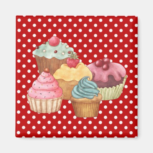 Cupcakes gebak magneet (Voorkant)