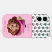 Cupcakes geschulpte aangepaste foto op roze Sjablo Case-Mate iPhone Case (Achterkant (horizontaal))