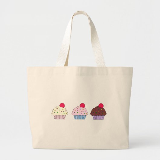 Cupcakes Grote Tote Bag (Voorkant)