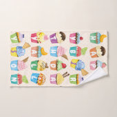 Cupcakes Happy Birthday Ajouter Votre Nom Cute Goo (Serviette à main)