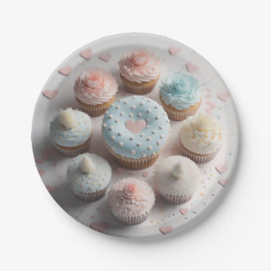 Cupcakes harten papieren bordje