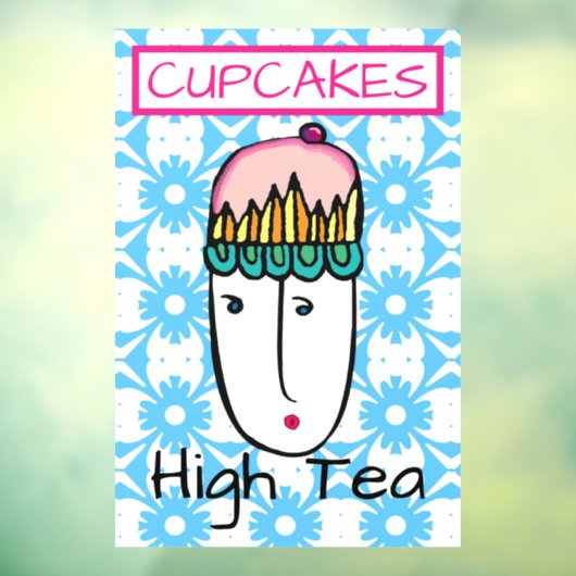 Cupcakes High Tea Raamsticker (Vel 3)
