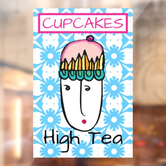 Cupcakes High Tea Raamsticker (Vel 2)