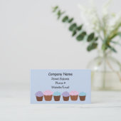 Cupcakes in een rij visitekaartje (Staand voorkant)