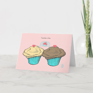 Cupcakes in Love CustardChocoBlueBlue Valentijn Kaart
