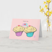 Cupcakes in Love CustardCustardPinkBlue Valentijn Kaart (Gele Bloem)