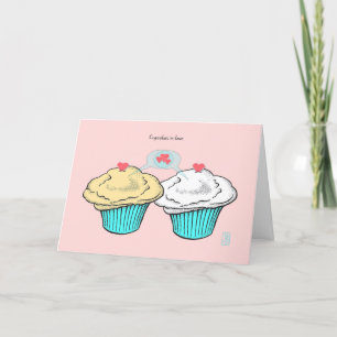 Cupcakes in Love CustardVanillaBlueBlue Valentijn Kaart