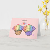Cupcakes in Love Rainbow Rainbow Valentijn Kaart (Gele Bloem)