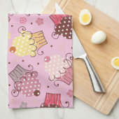 Cupcakes in roze theedoek (Quarter Fold)