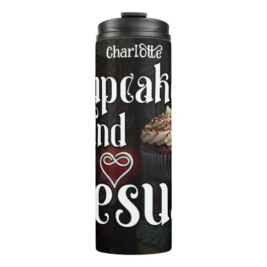 Cupcakes, Jezus, zoete toewijding Thermosbeker (Voorkant)